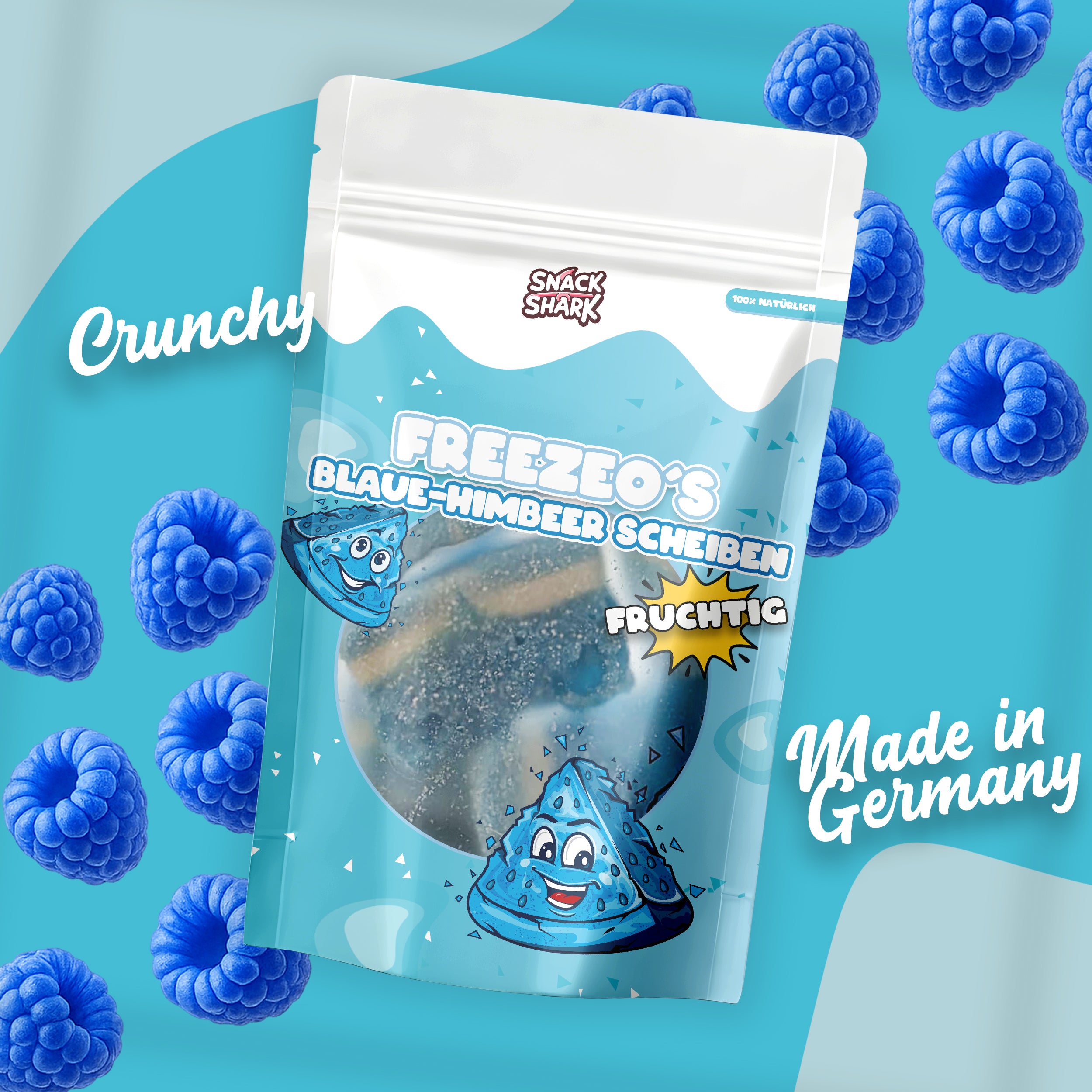 Blaue Himbeer Scheiben
